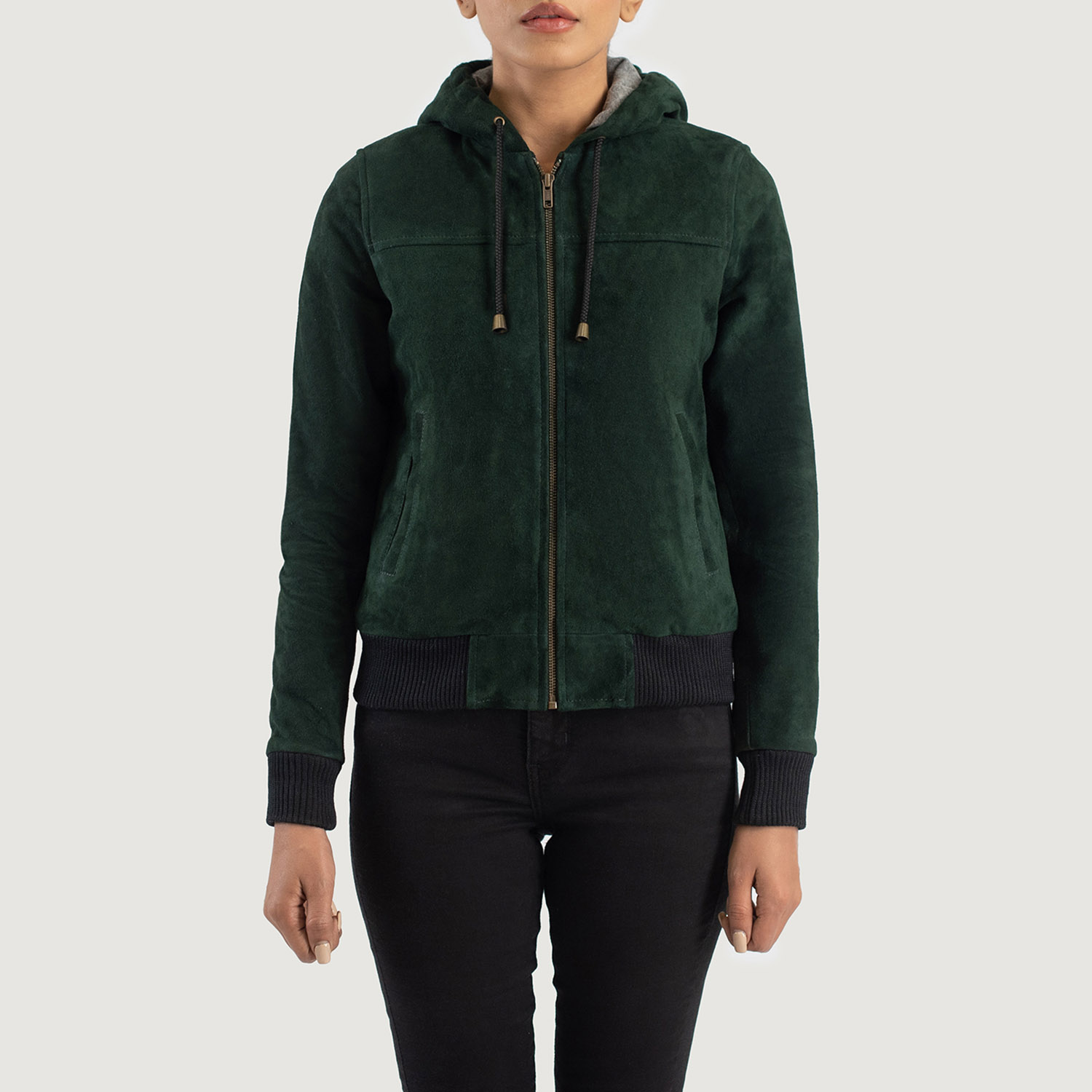 Picture of Women's Suede Bomber Jacket